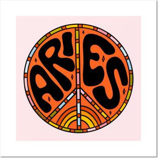 Aries Peace Sign Posters and Art